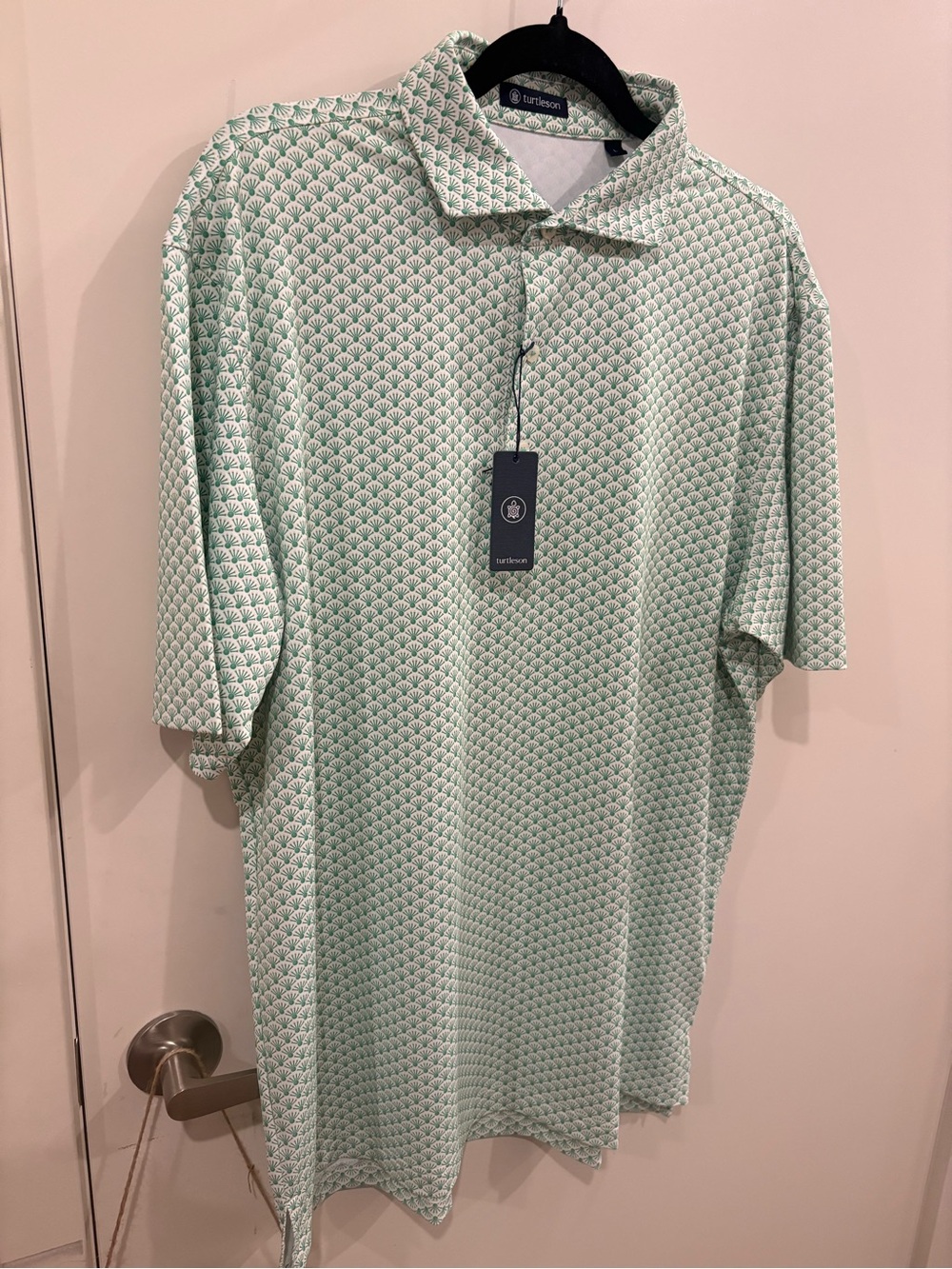 Turtleson Men's performance Mint Polo Shirt - Picture 5 of 8